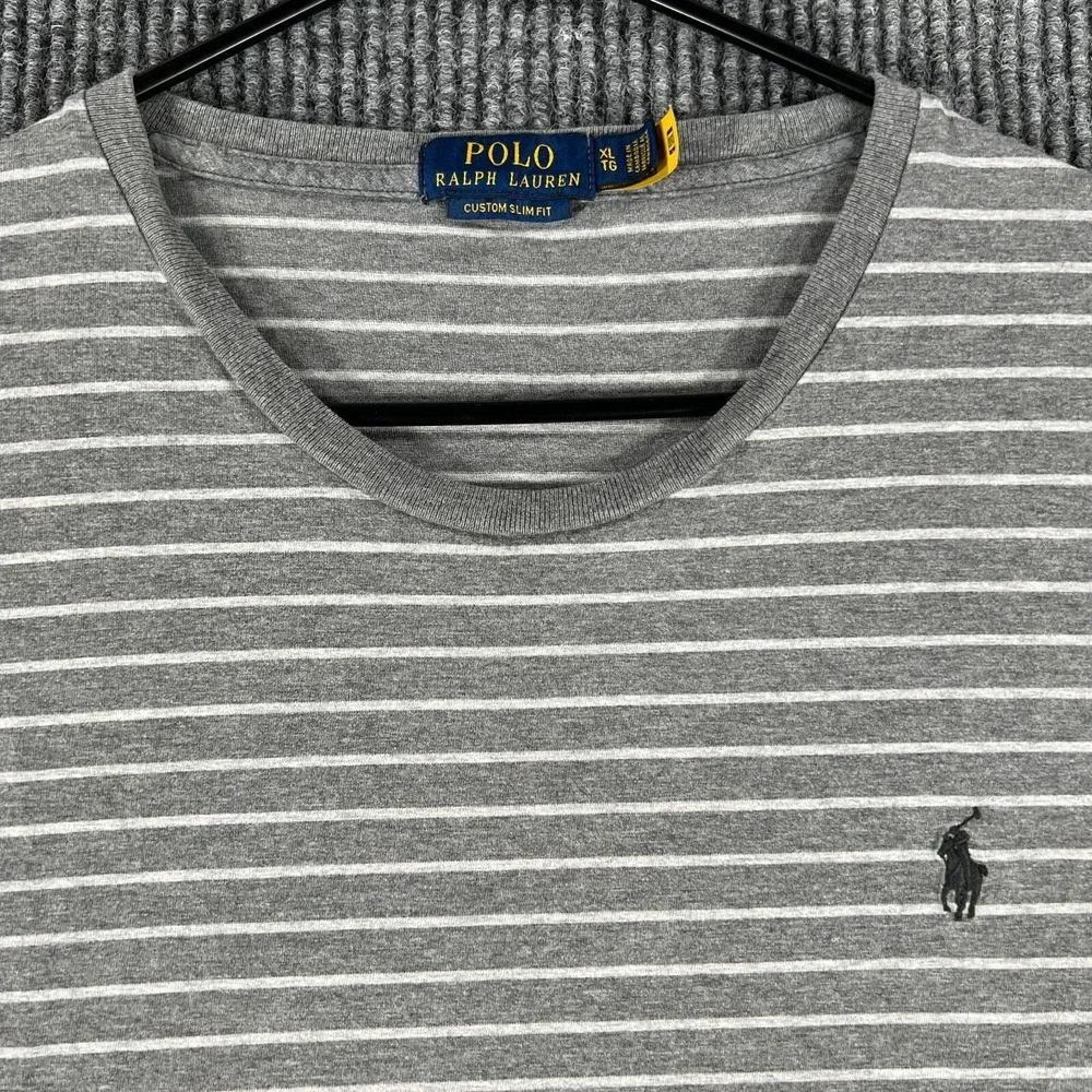 Polo Ralph Lauren Shirt Mens XL Extra Large Gray Short Sleeve Custom‎ Slim Fit